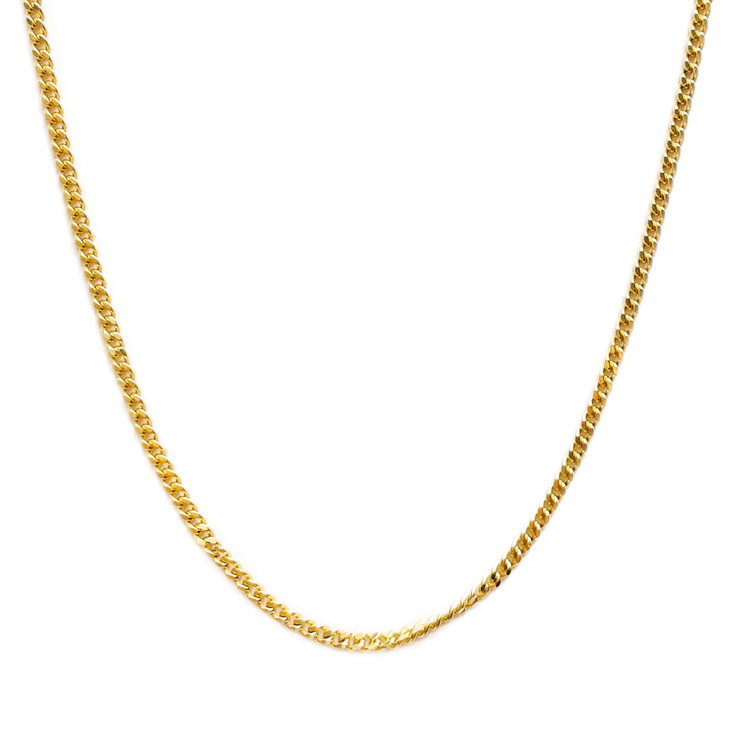 Solid Gold Curb Chain - Diamond Cut