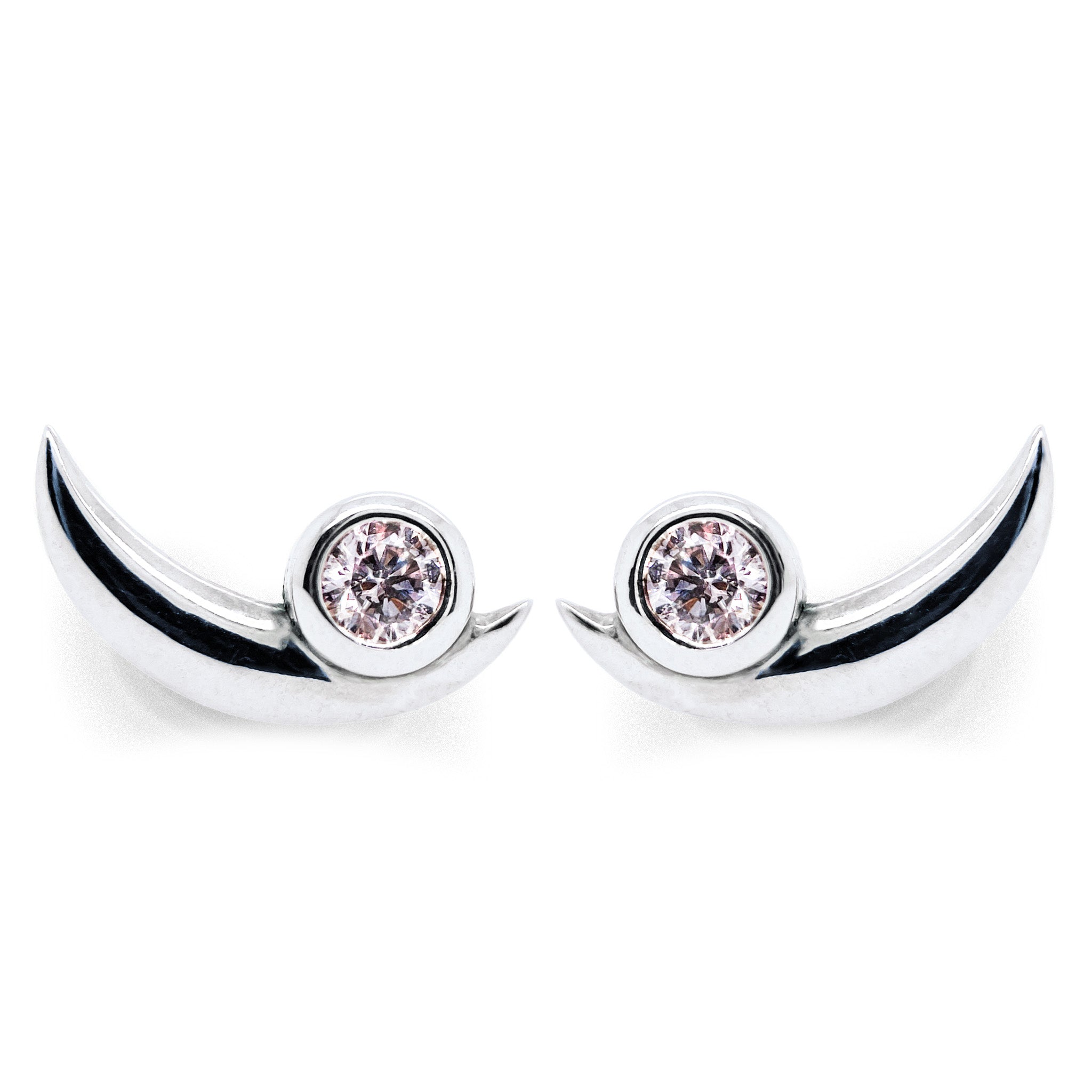 White gold bezel set lab diamond earrings