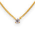0.25ct diamond prong set solid gold pendant on diamond cut curb chain
