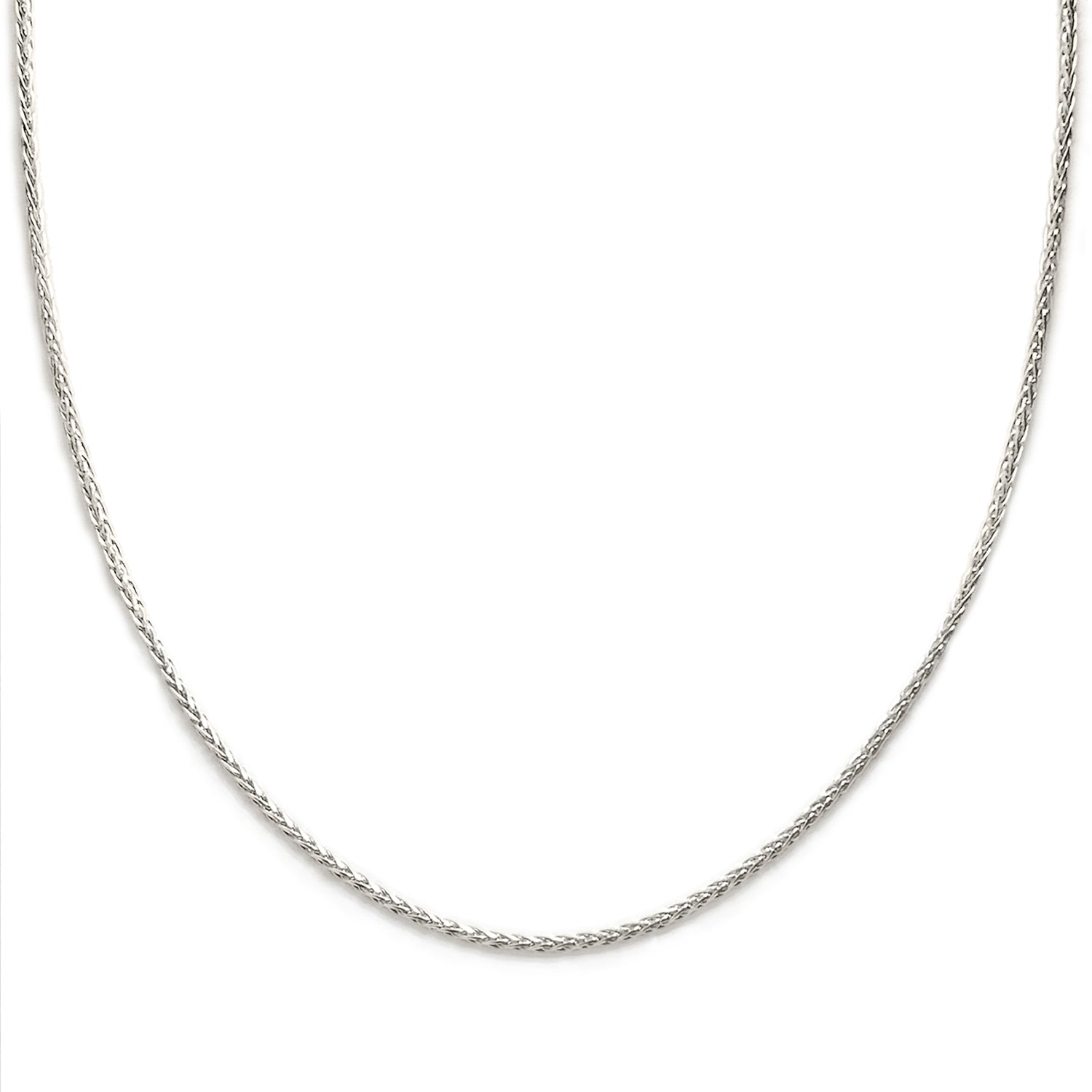 Solid White Gold Wheat Chain Necklace