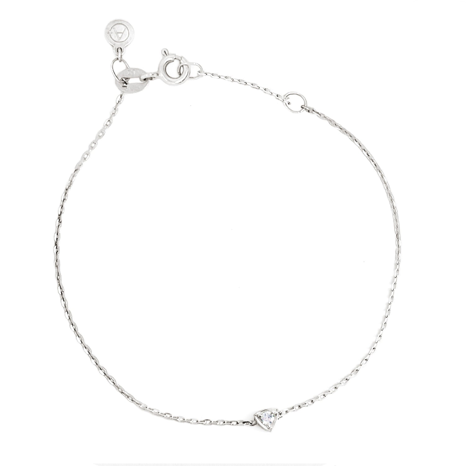 dainty diamond bracelet - solid white gold