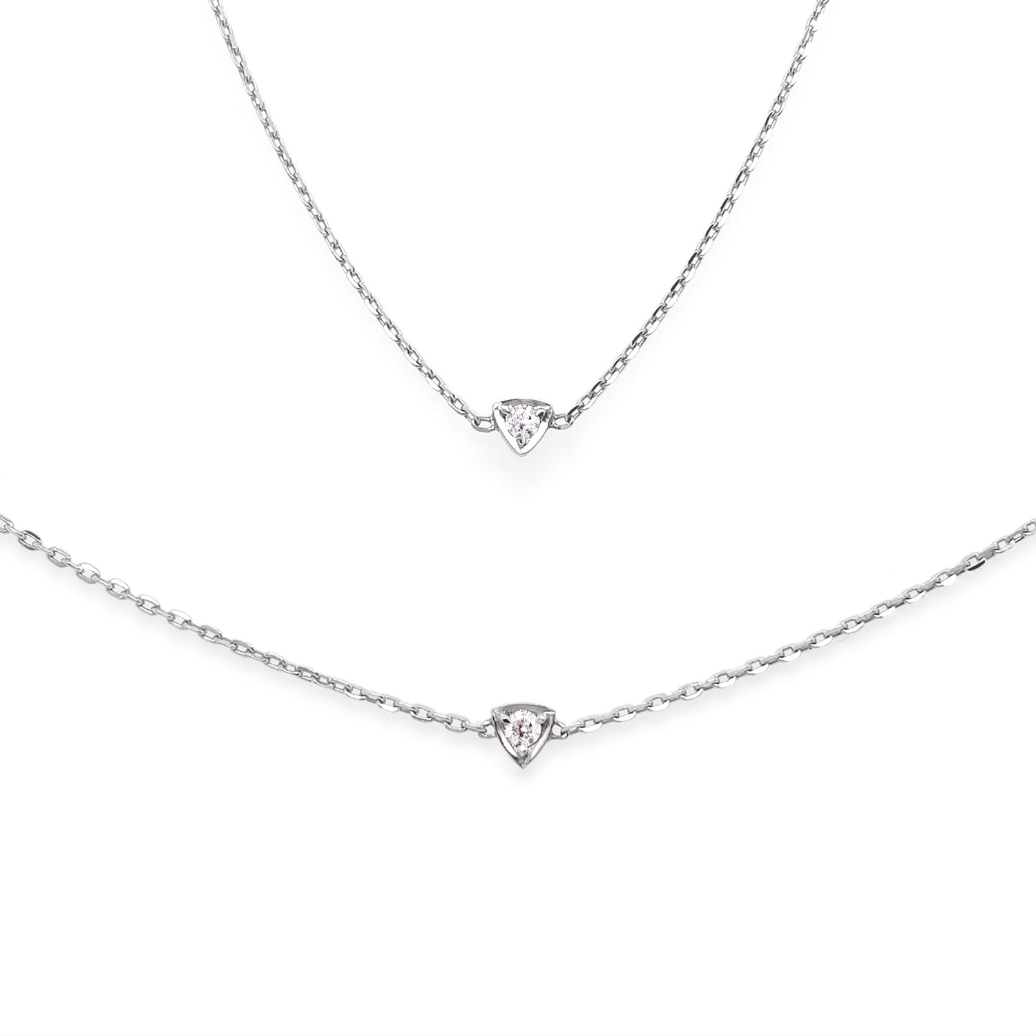 dainty diamond necklace and diamond bracelet set white gold