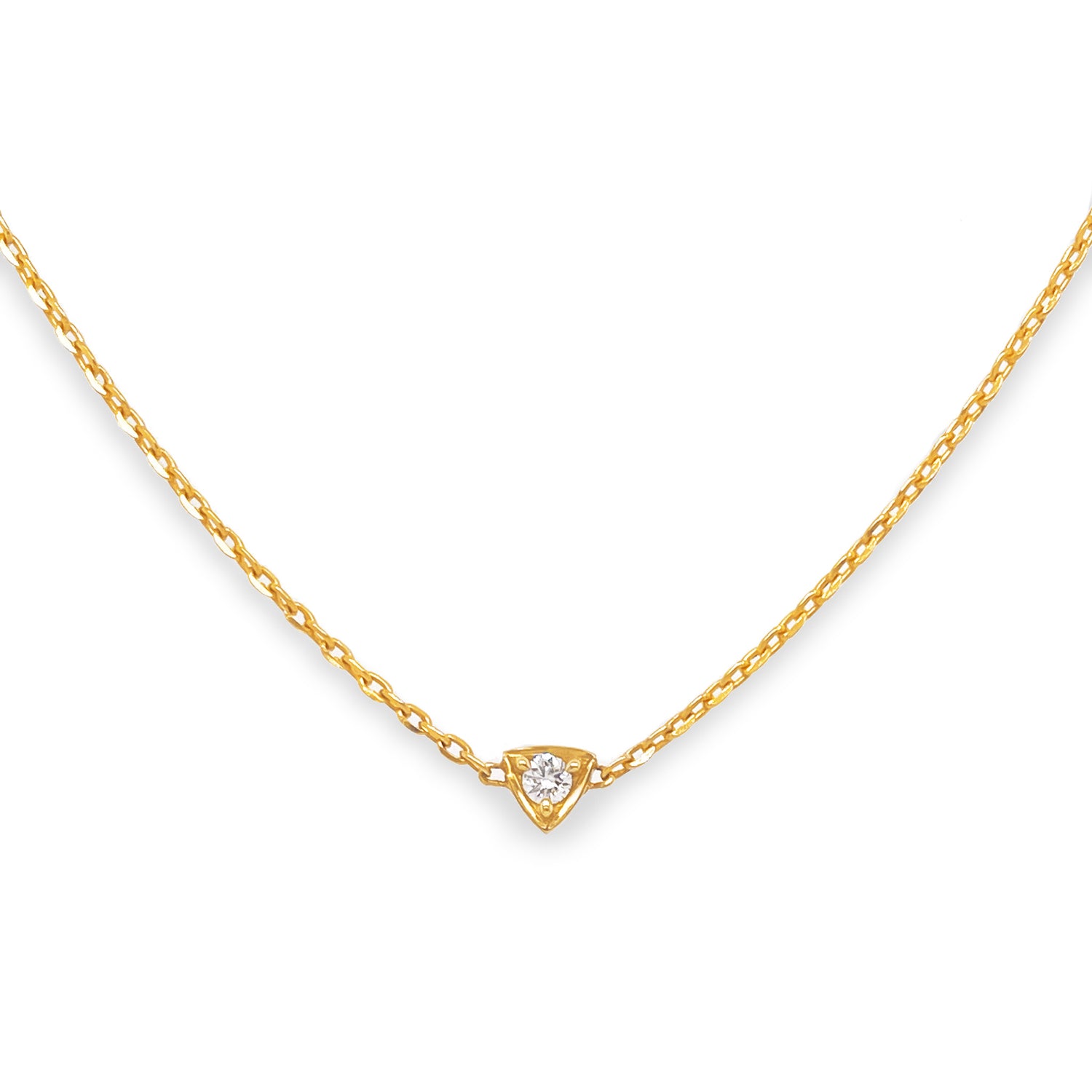 dainty diamond yellow gold necklace