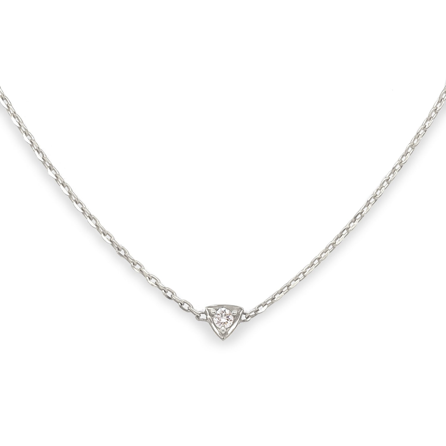 dainty diamond white gold necklace