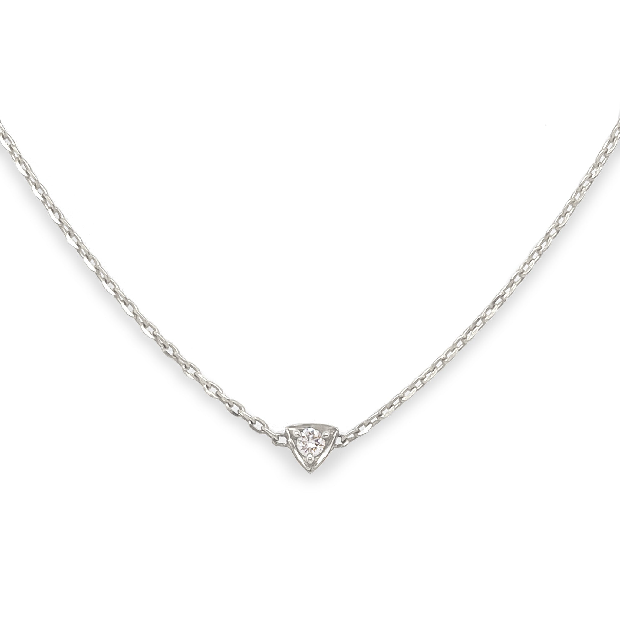 dainty diamond white gold necklace