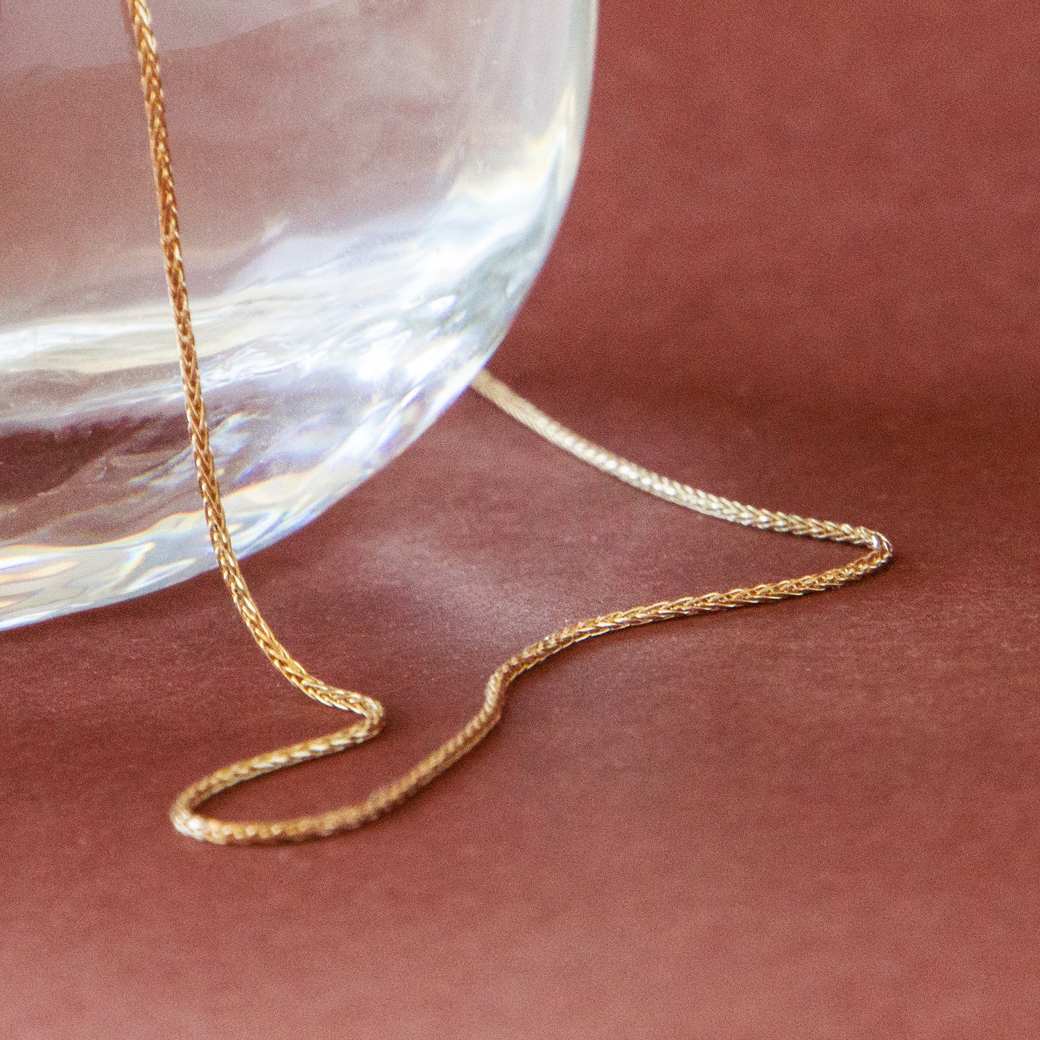 Fine wheat chain gold necklace - AïANA