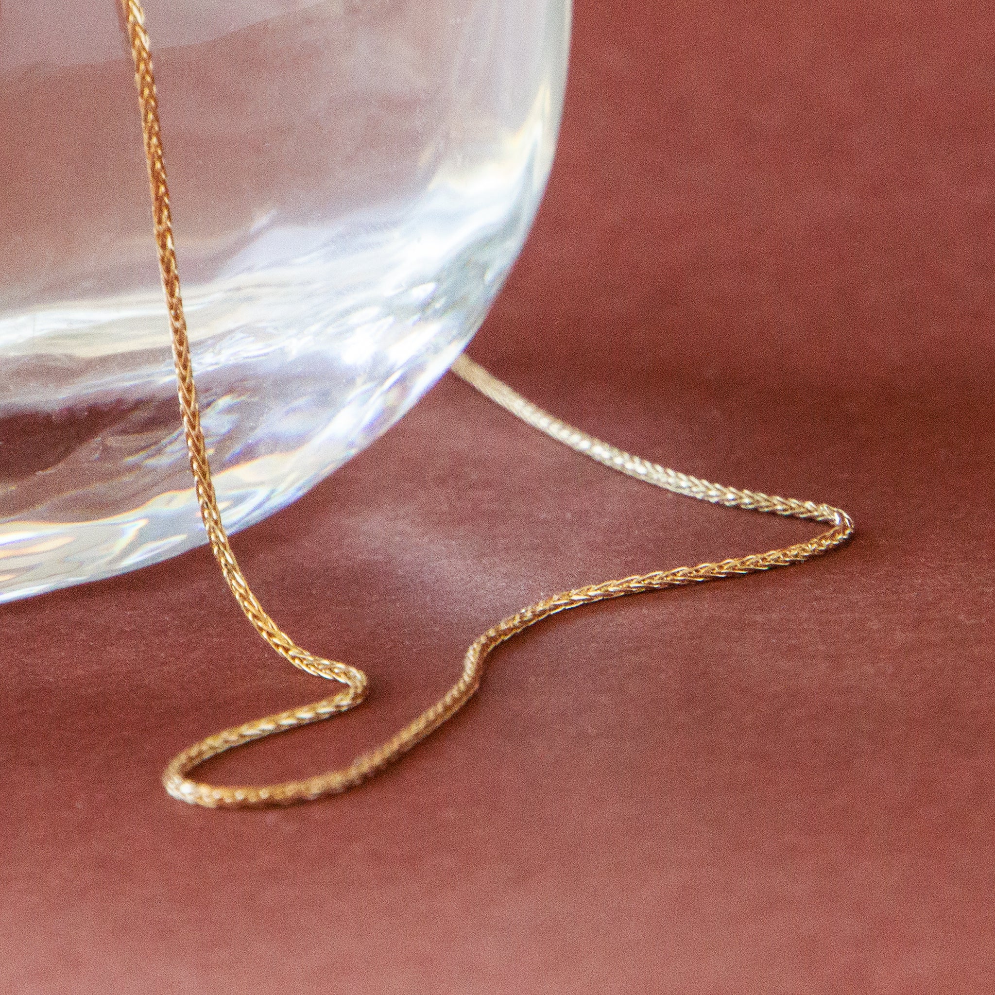 Fine wheat chain gold necklace - AïANA