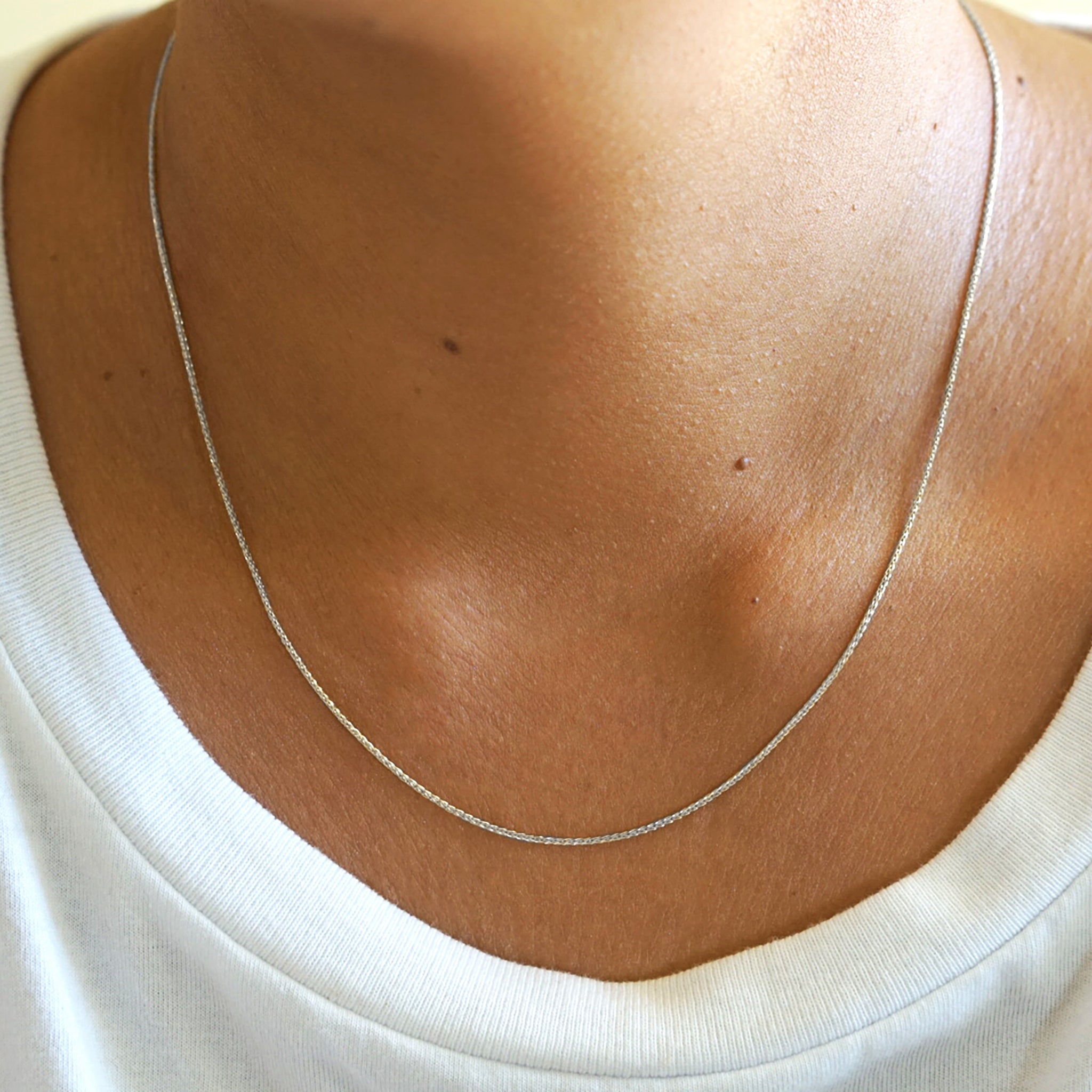 Fine white gold chain by AïANA