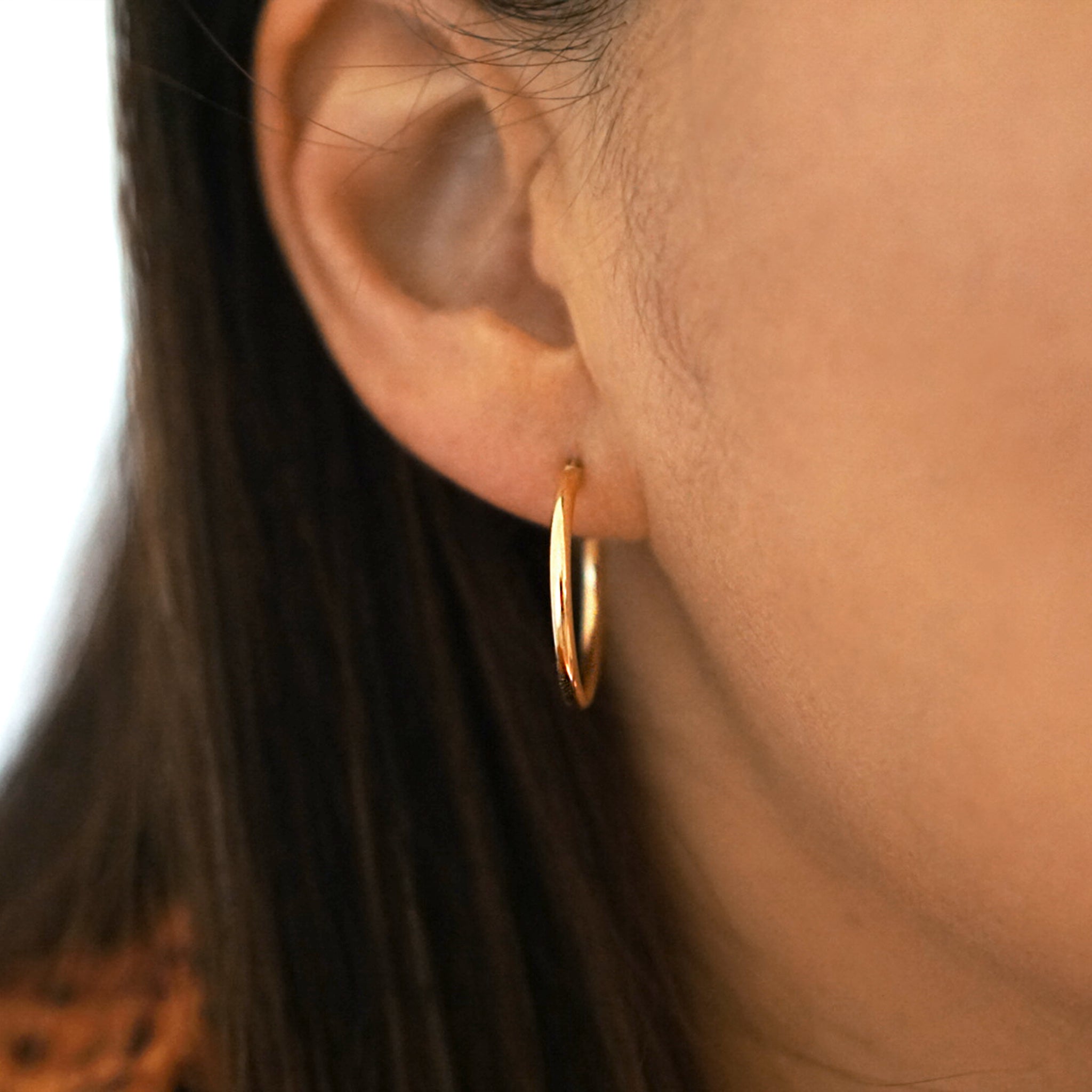 Midi Hoops - Yellow Gold