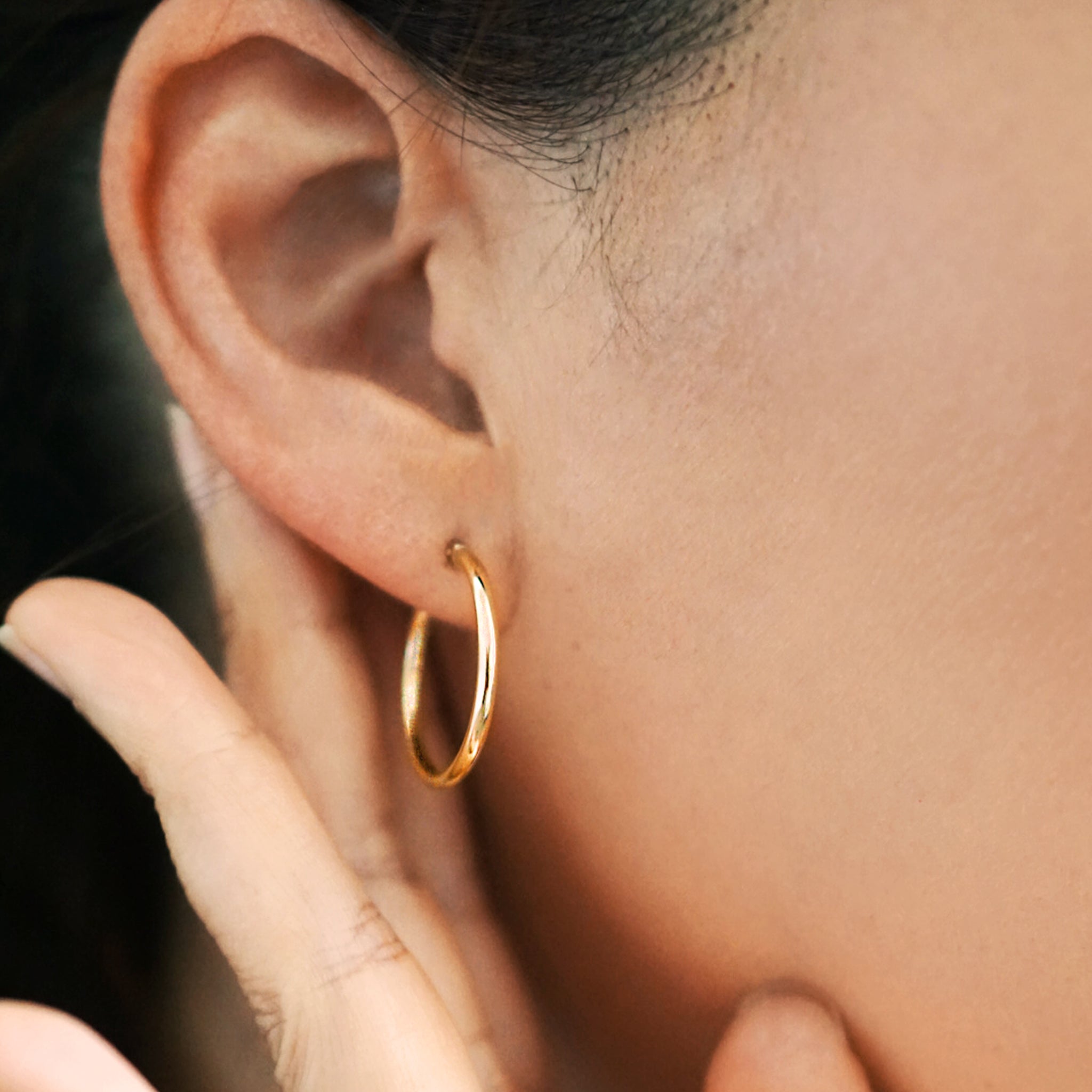 Midi Hoops - Yellow Gold