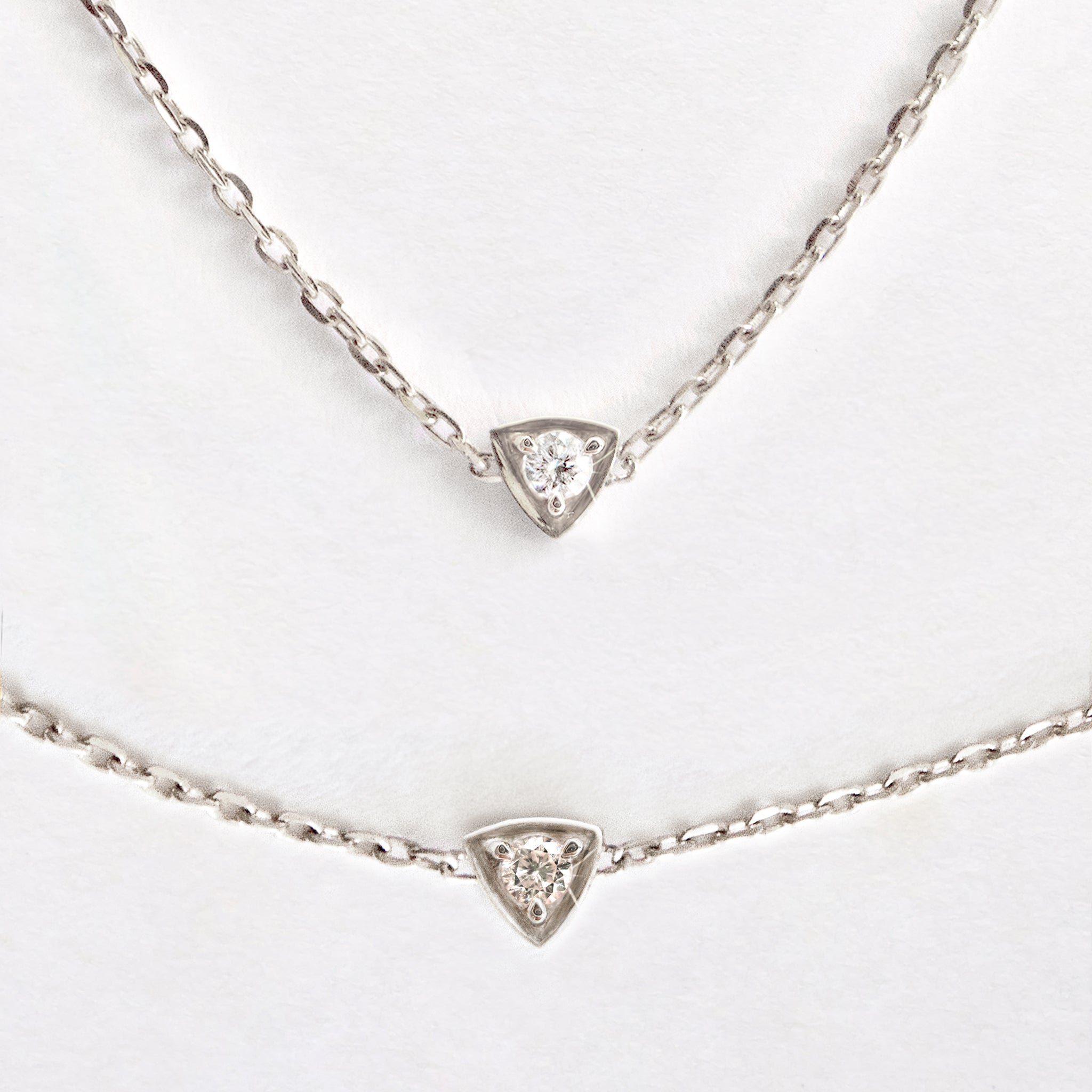dainty diamond necklace and diamond bracelet set white gold