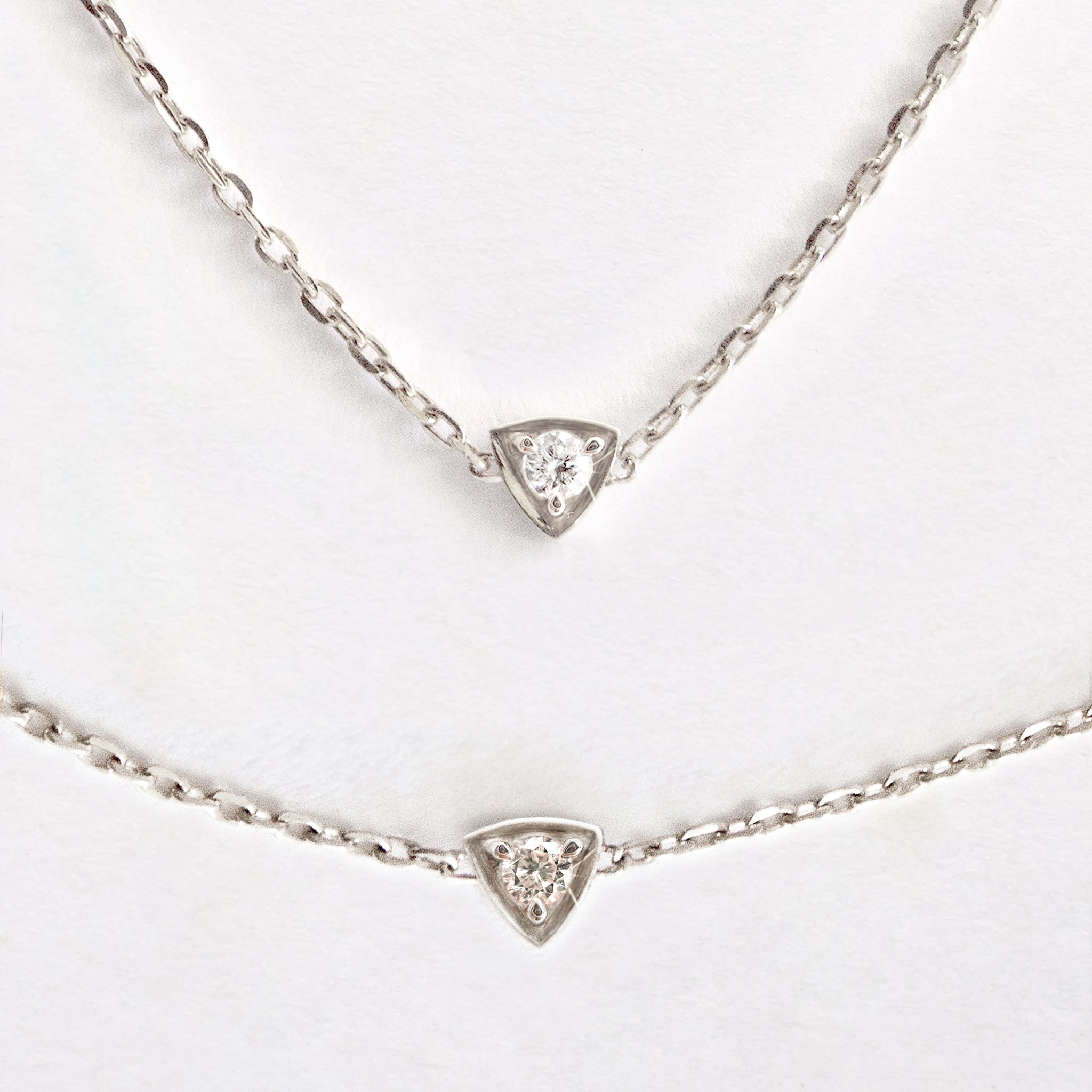 dainty diamond necklace and diamond bracelet set white gold