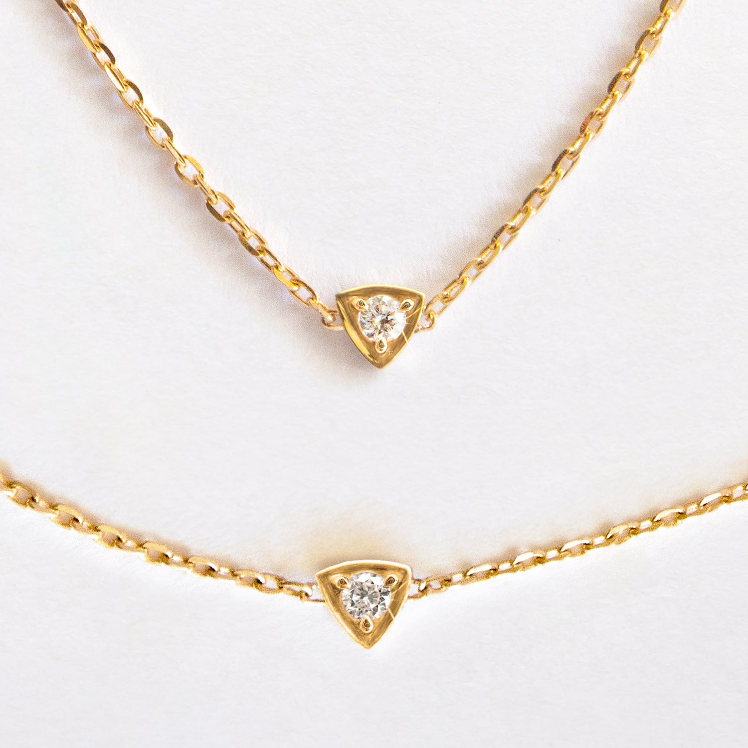 dainty diamond necklace and diamond bracelet set solid gold