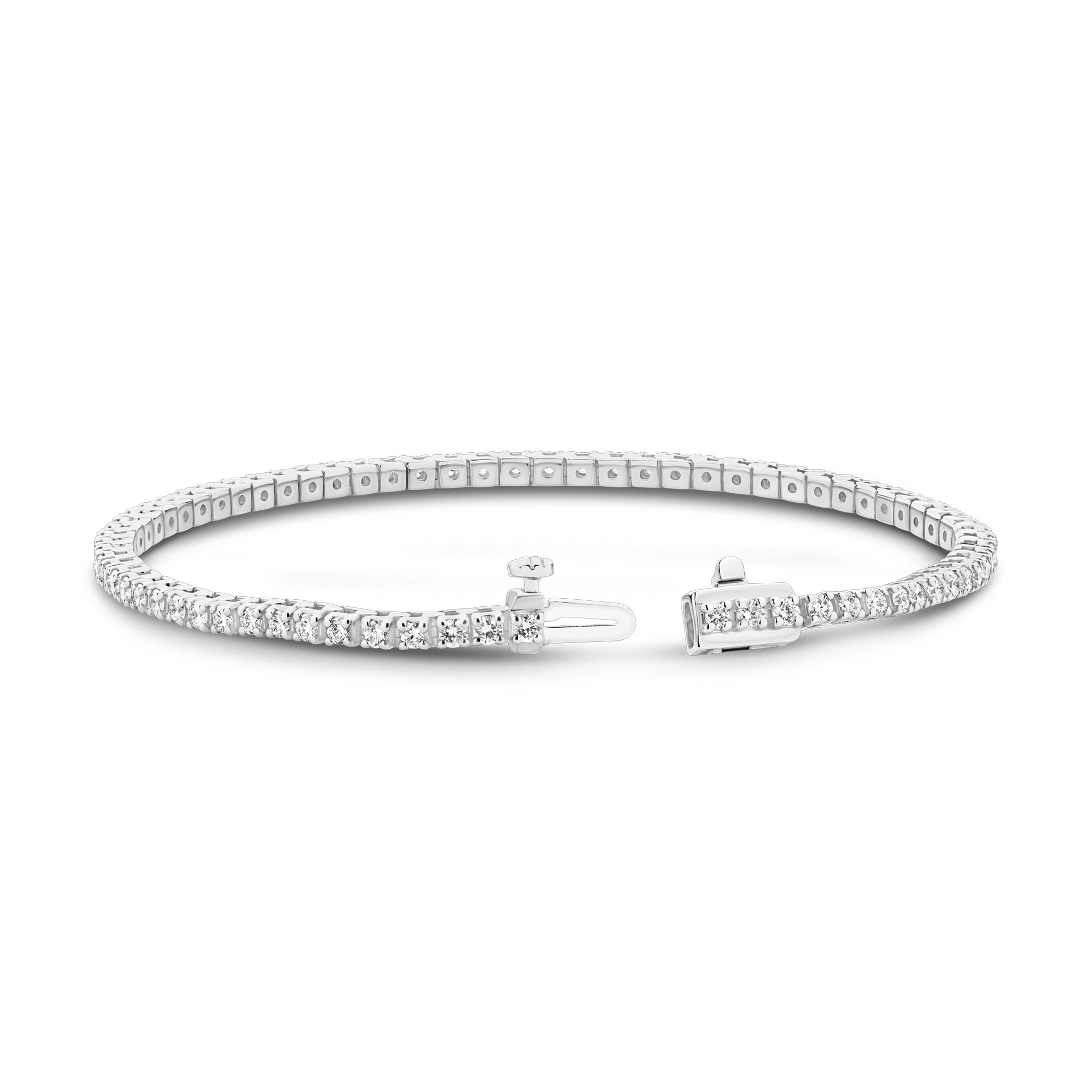 Diamond Line Tennis Bracelet - White Gold