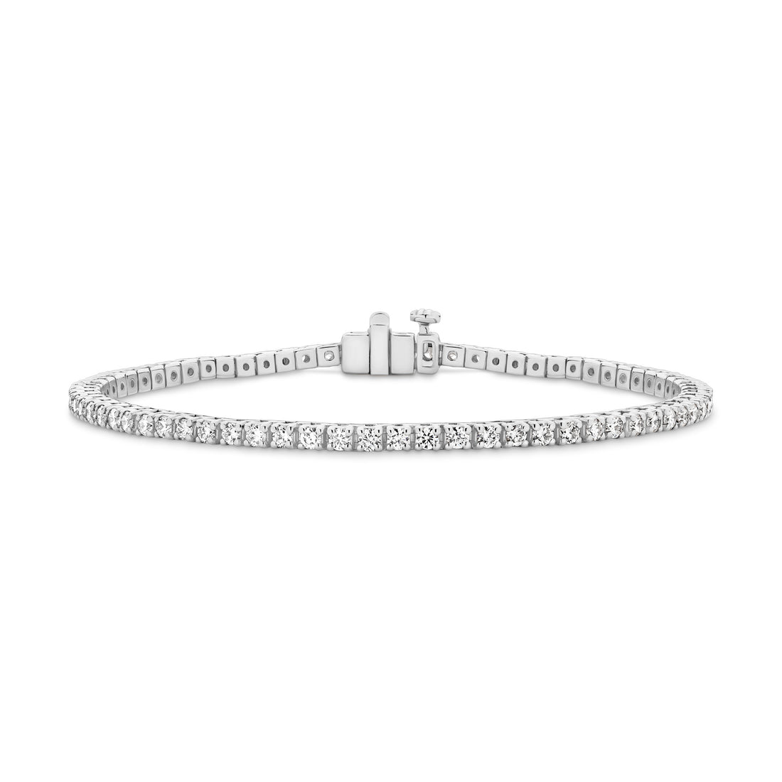 Diamond Line Tennis Bracelet - White Gold