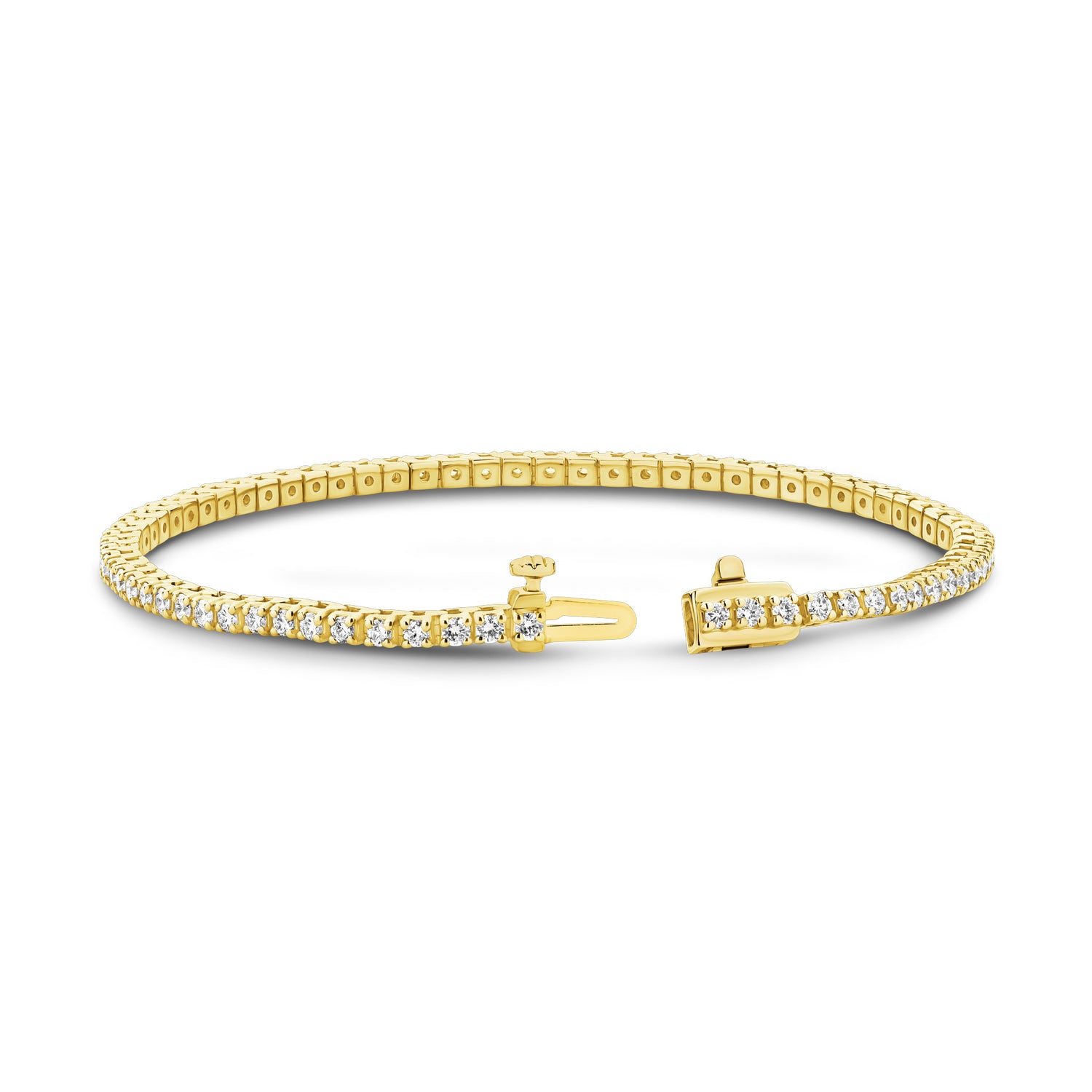 Diamond Line Tennis Bracelet - Yellow Gold