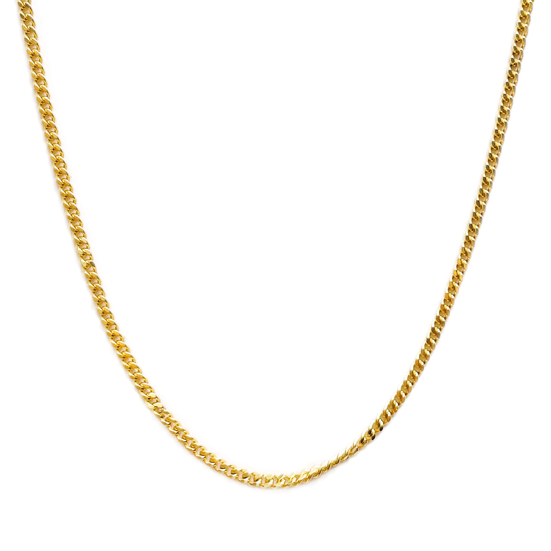 Solid Gold Curb Chain - Diamond Cut
