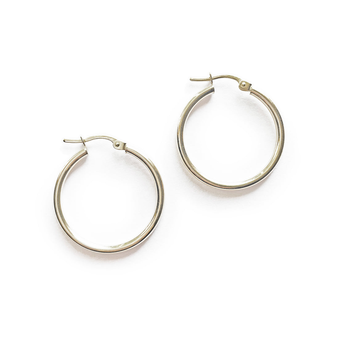 MIDI HOOPS solid gold 20mm hoop earrings