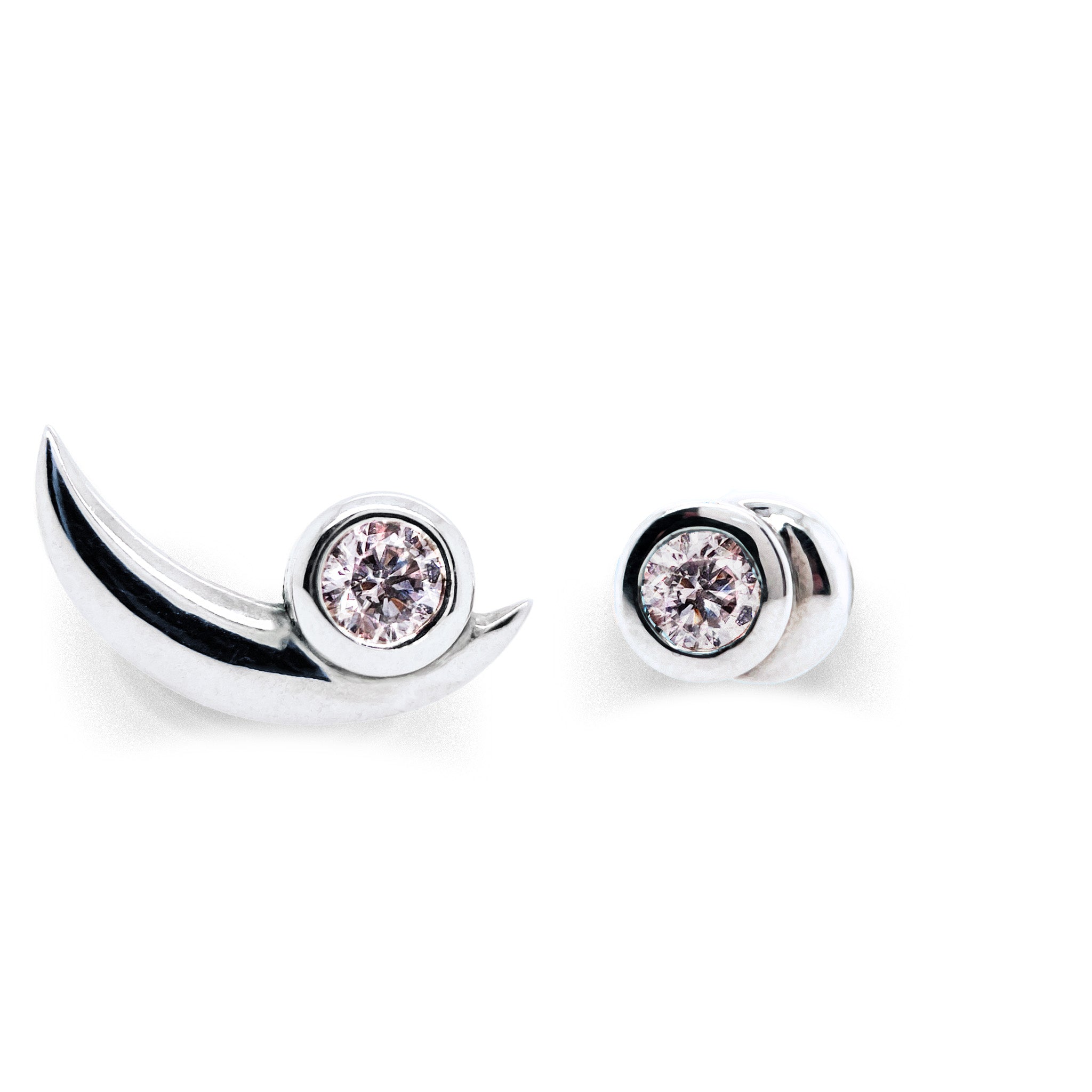 White gold diamond earrings mix and match set