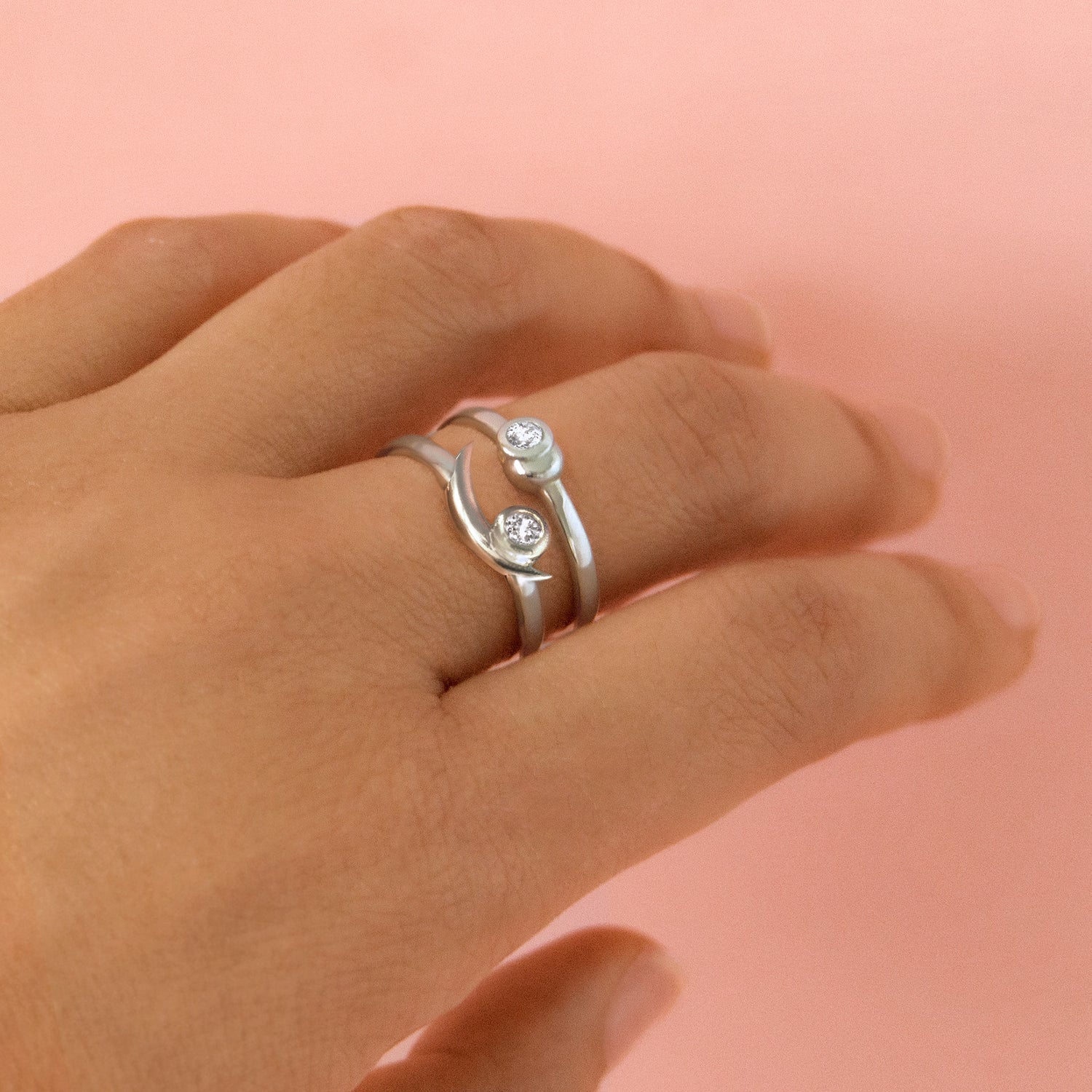 contemporary ring stack lab diamond rings - Aiana