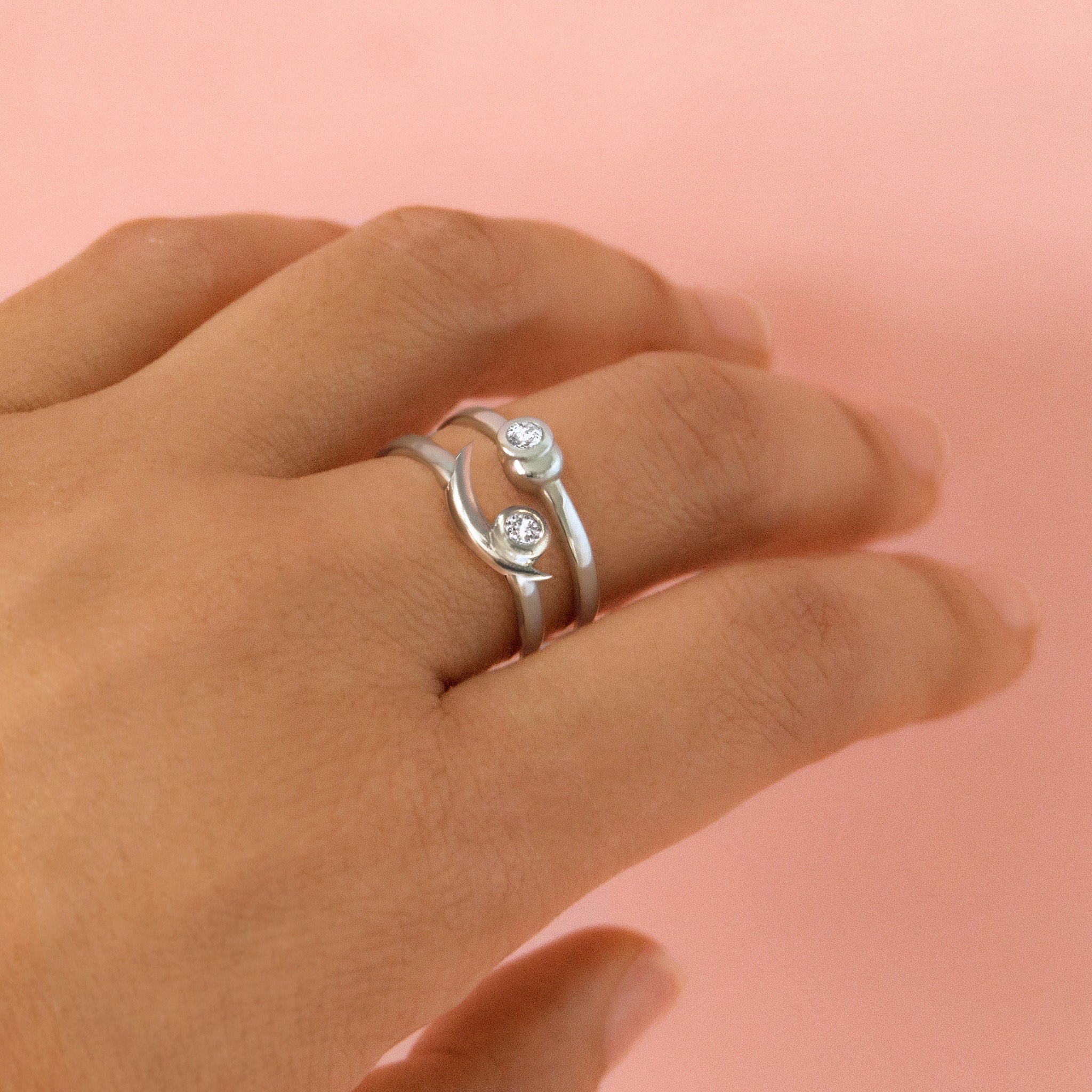 contemporary ring stack lab diamond rings - Aiana