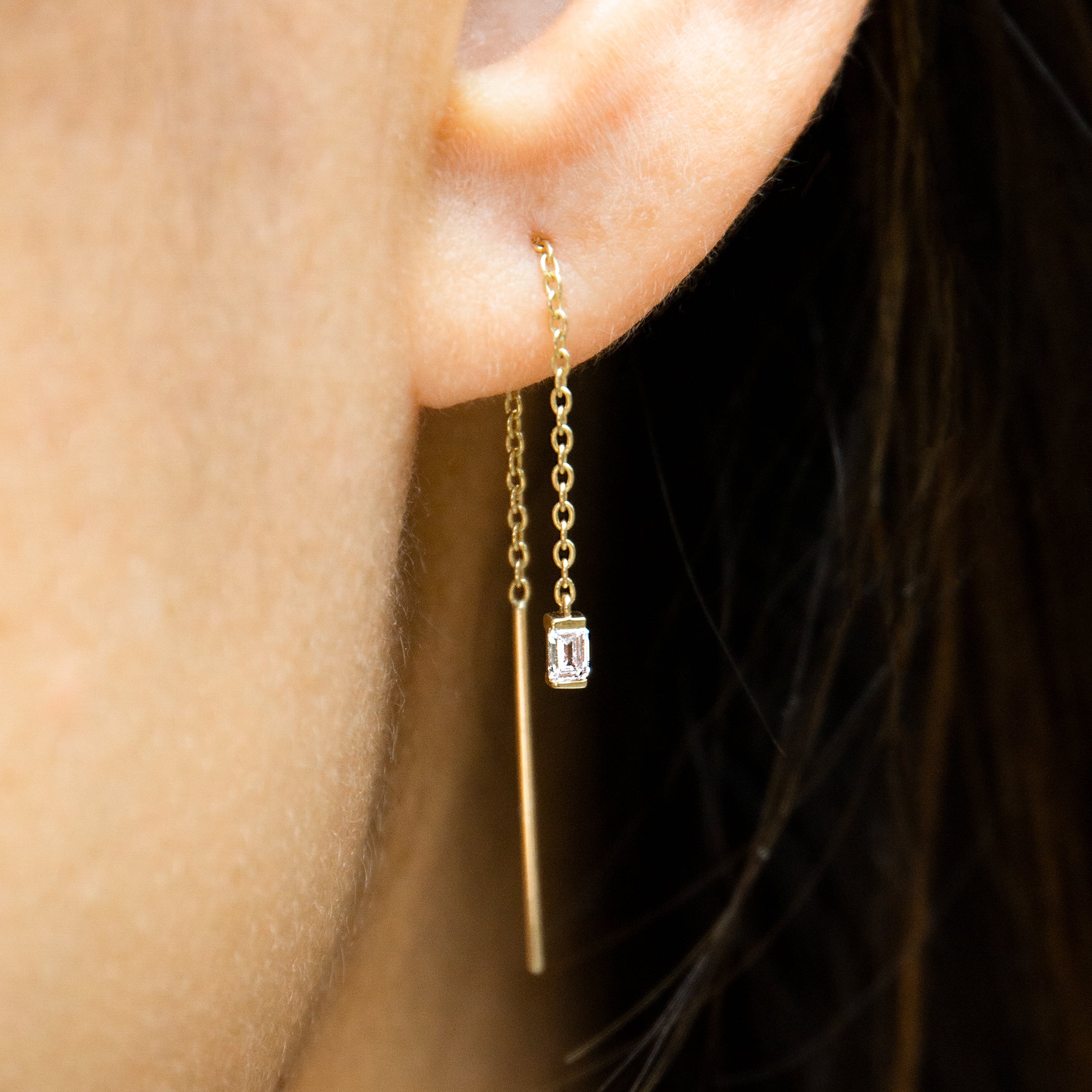 Gold hot sale threader earrings