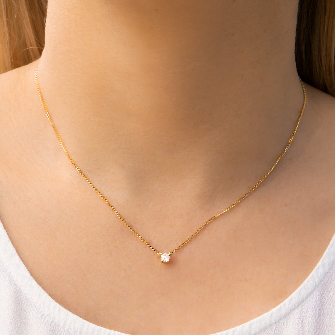 solid gold lab diamond necklace Australia- AïANA