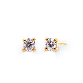 0.25ct diamond prong set solid gold stud earrings