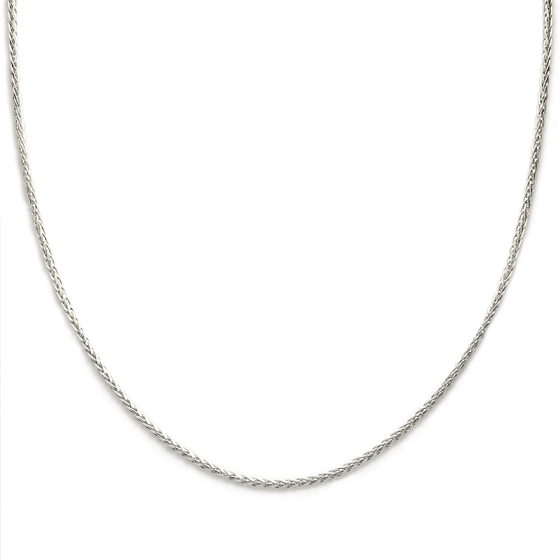 Solid White Gold Wheat Chain Necklace