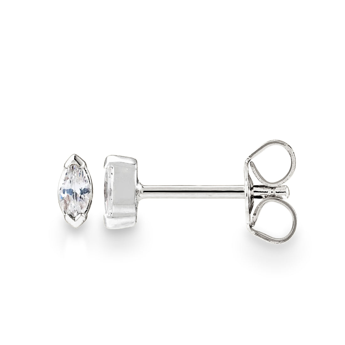 Marquise Mini Diamond Earrings - White Gold