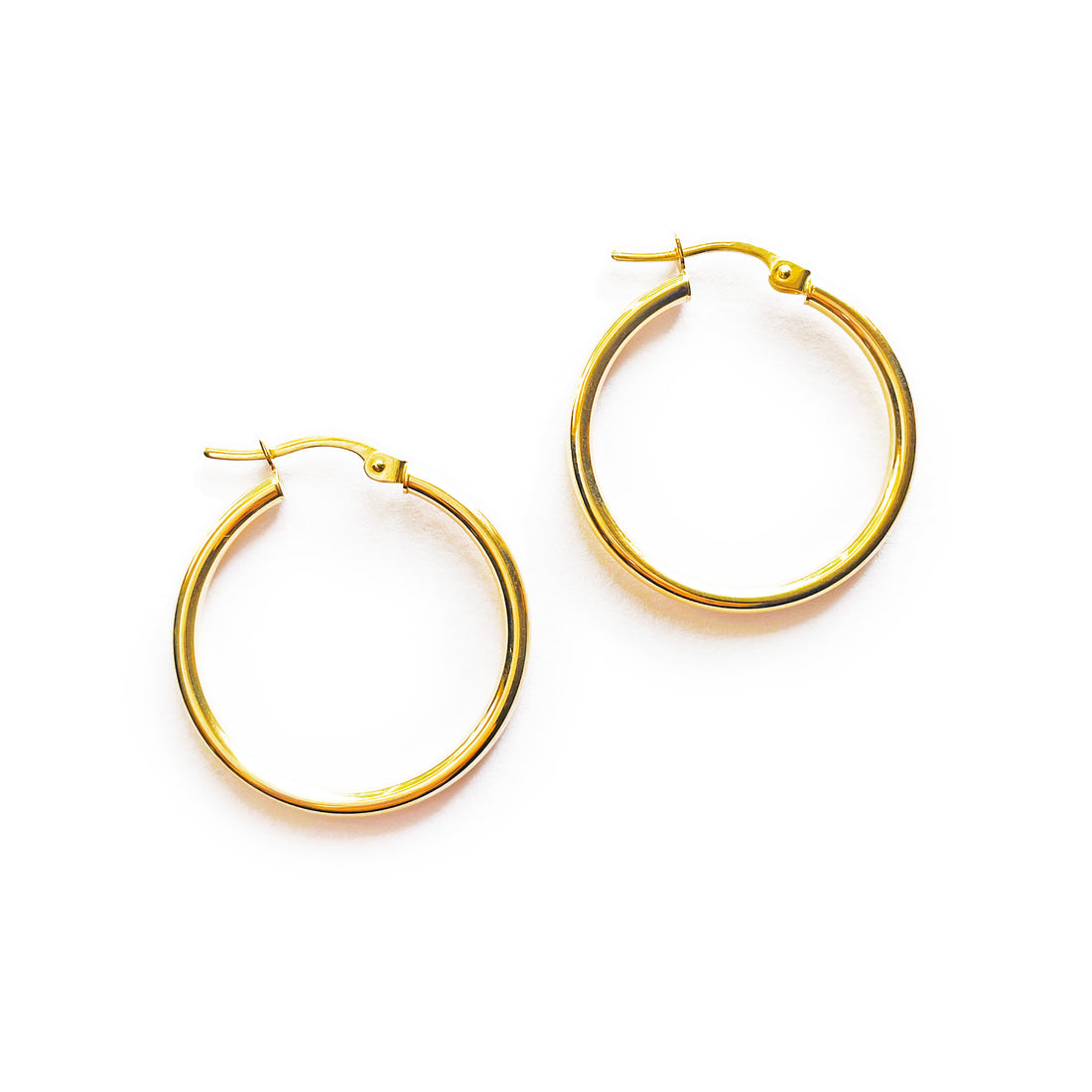 MIDI HOOPS solid gold 20mm hoop earrings