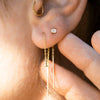 Oval Diamond Threader Earrings - Yellow Gold