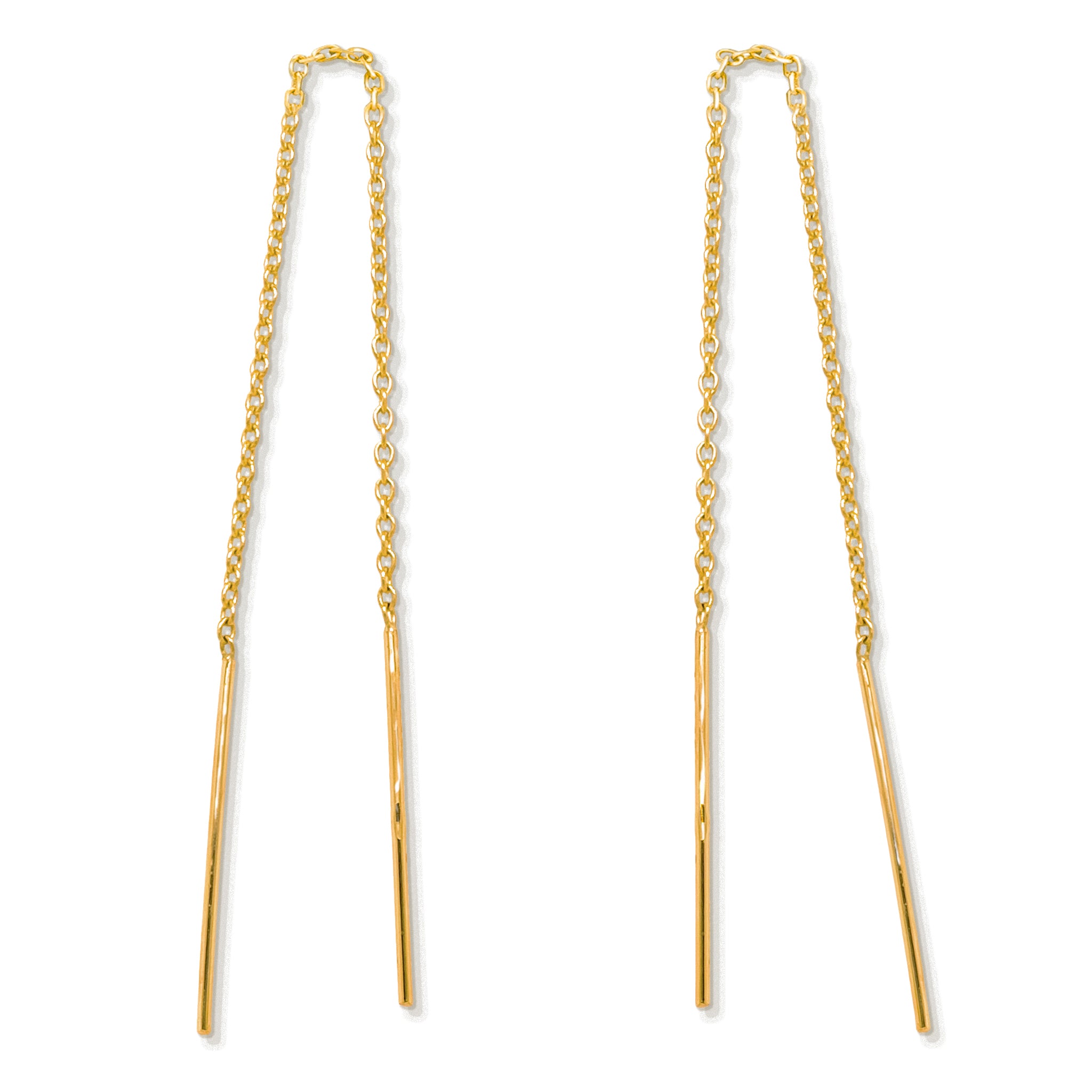 Zoë Chicco 14k Gold Thin Bar Stud Threader Earrings – ZOË CHICCO