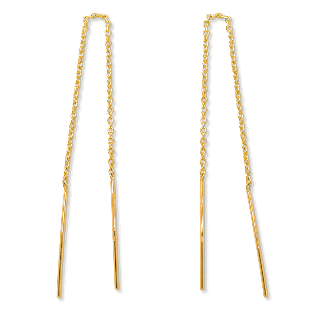 solid gold threader earrings