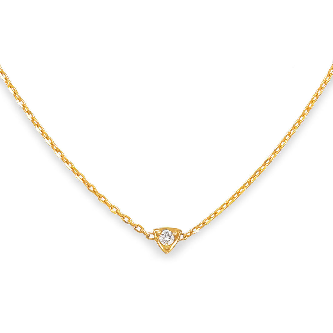 dainty diamond yellow gold necklace