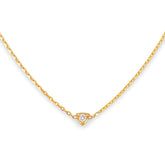 dainty diamond yellow gold necklace