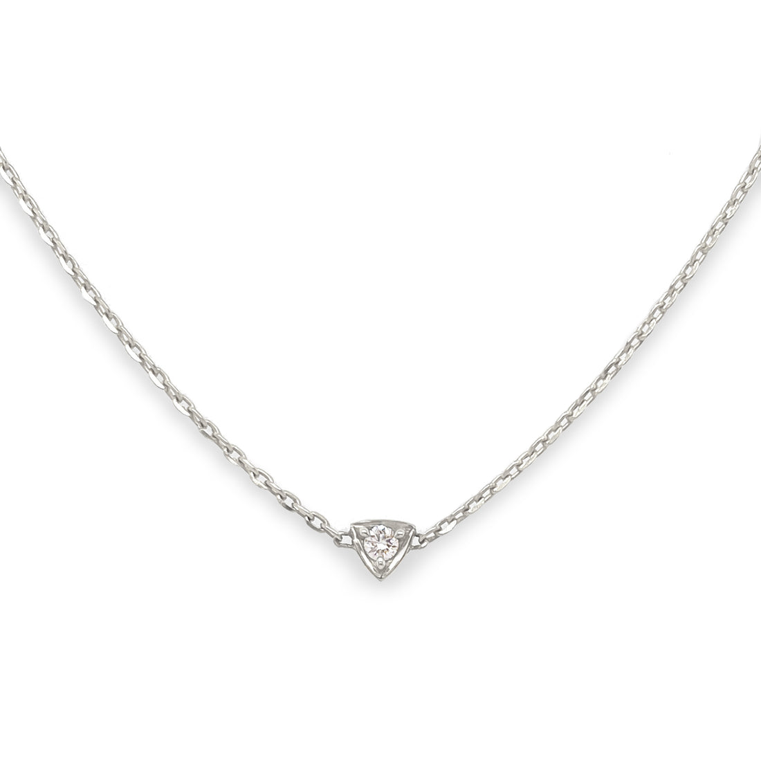 dainty diamond white gold necklace
