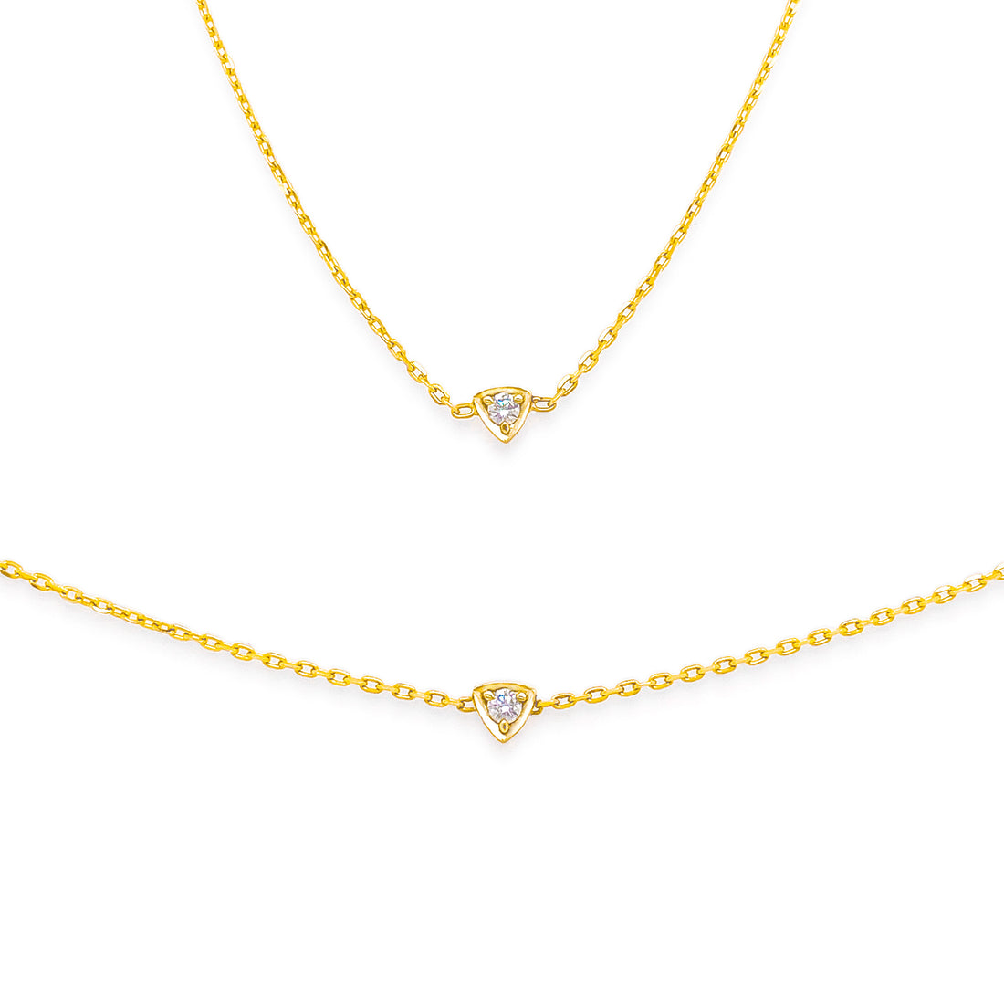 dainty diamond necklace and diamond bracelet set solid gold