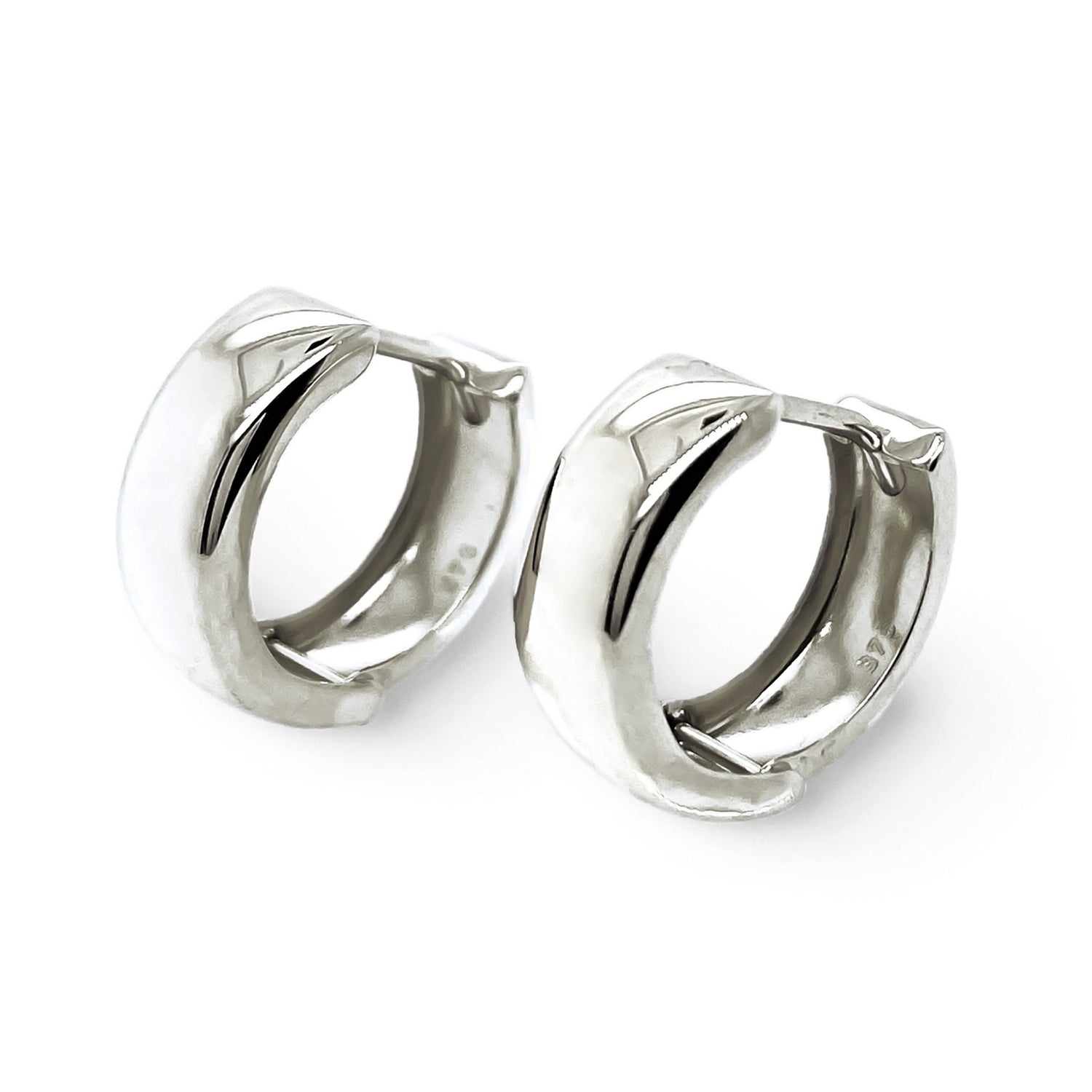 white gold thick huggie earrings australia