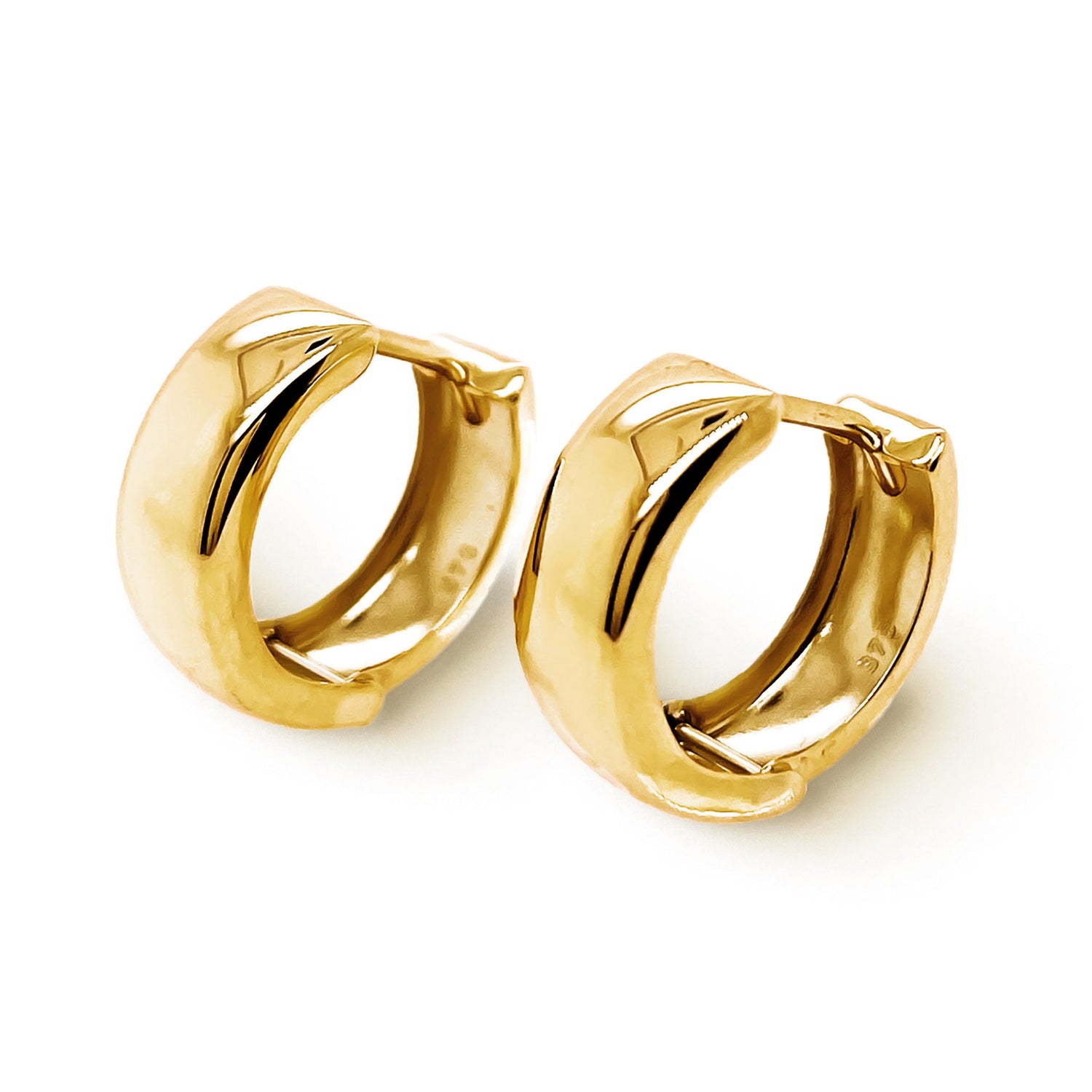 solid gold thick huggie hoops australia