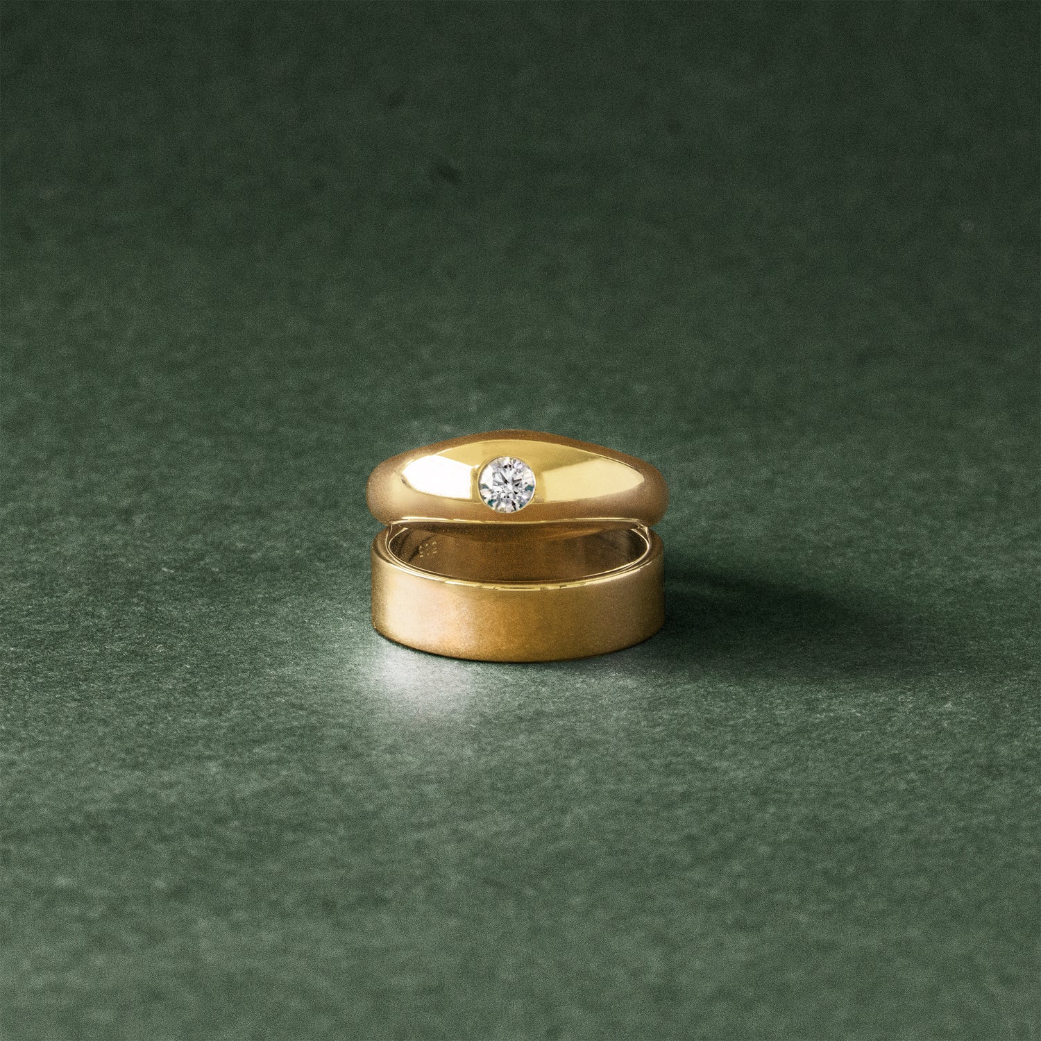 Gold lab diamond statement rings stack - AïANA