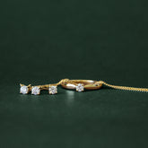 Sustainably grown diamond yellow gold jewellery set - AïANA