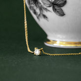 Single diamond gold necklace - AïANA