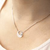 White gold bezel set lab diamond necklace - AïANA