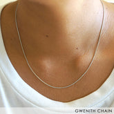 white gold 18" wheat chain necklace