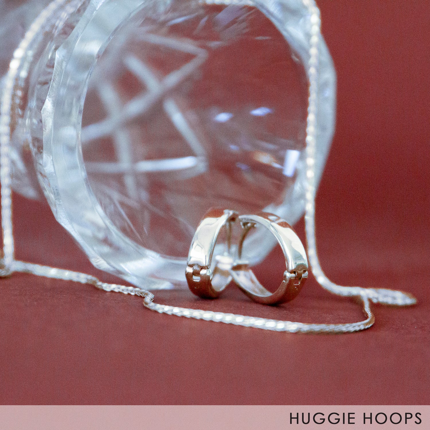 white gold huggie hoop earrings - AïANA