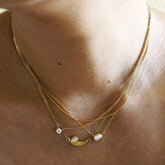 Solid gold layered diamond necklaces by AïANA