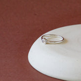 Modern bezel set diamond ring in white gold - AiANA