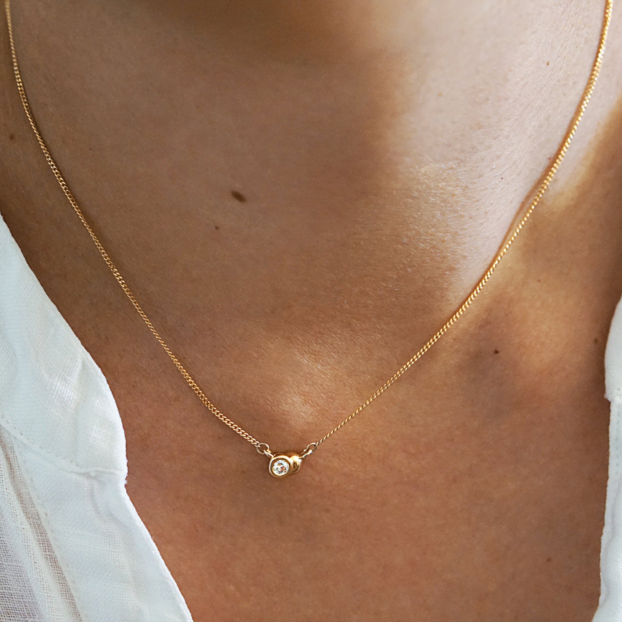 Solid Gold Lab Diamond Necklace Made in Australia