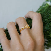 Engraved diamond gold ring by AiANA